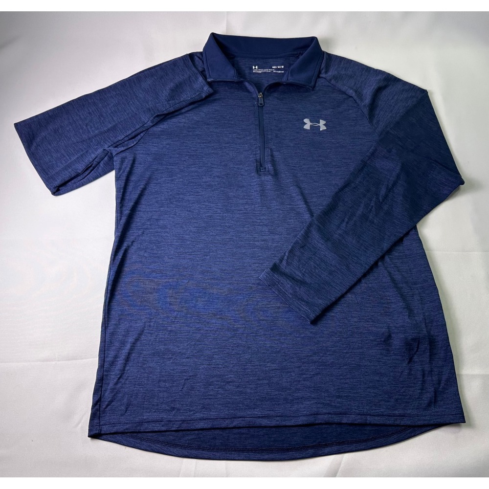 Under Armour Mens HeatGear Long Sleeve 1/4 Zip Pullover Shirt Medium Performance
